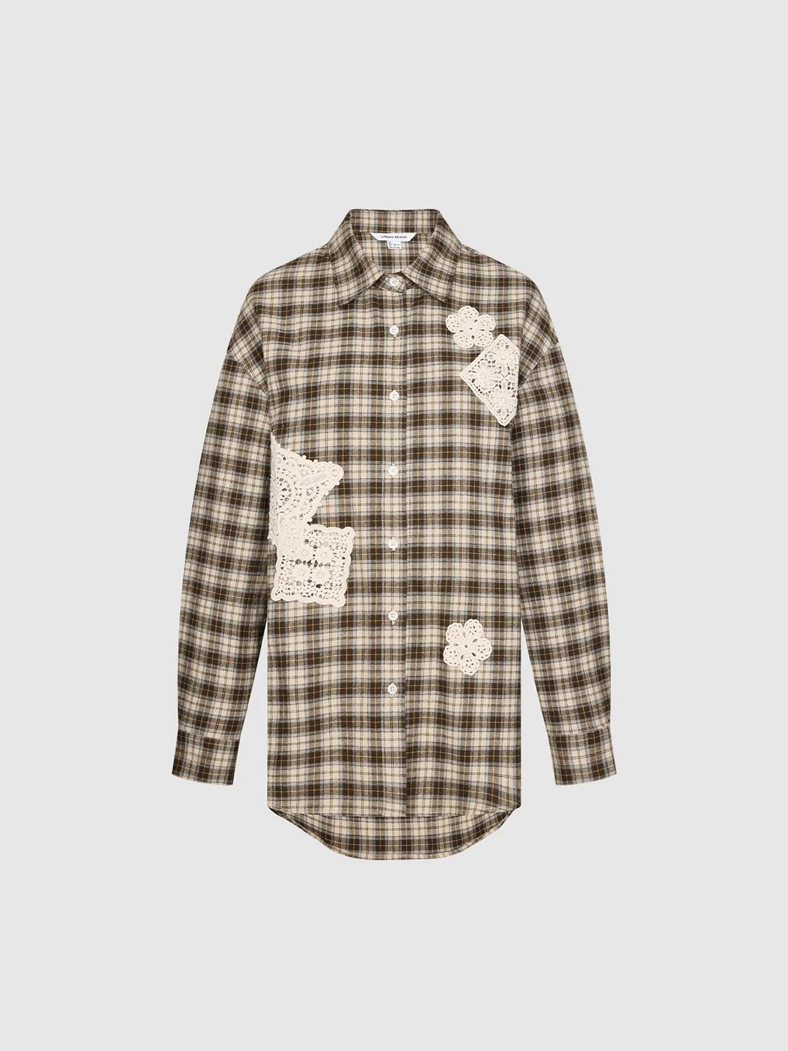 Lace Patched Check Shirts - Image 7