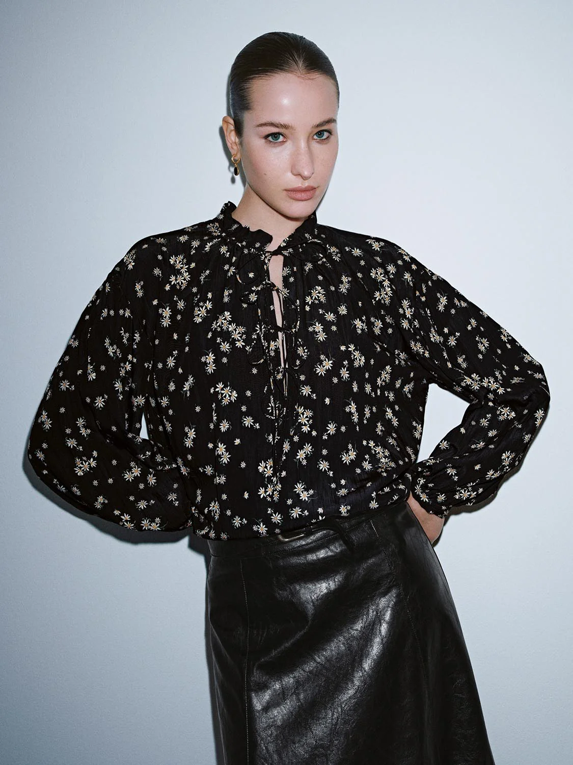 Lace-Up Floral Overhead Shirt - Image 9
