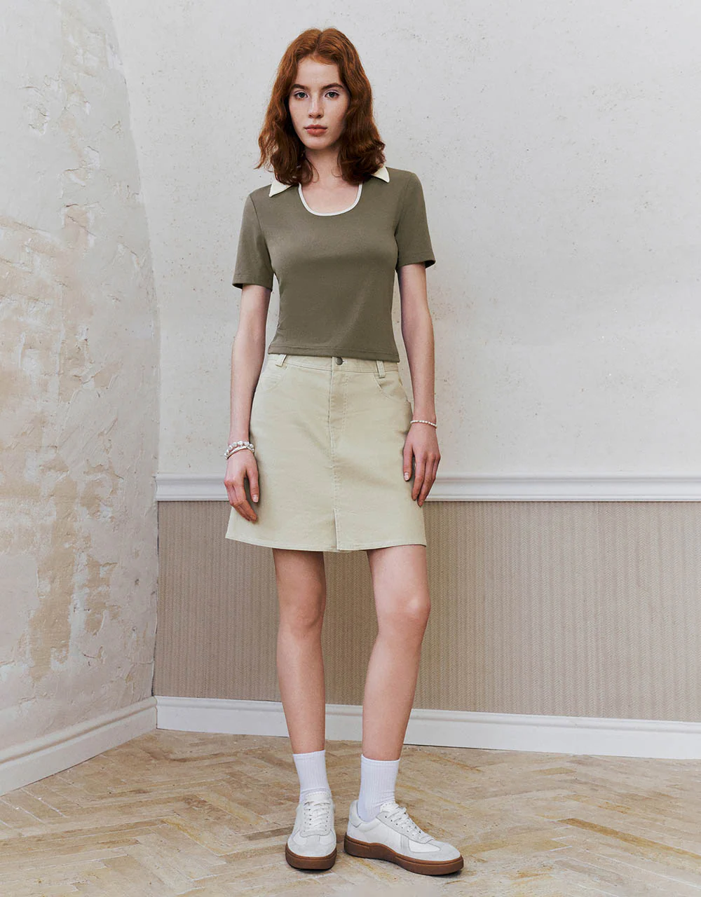 Lapel Skinny Knitted T-Shirt - Image 24
