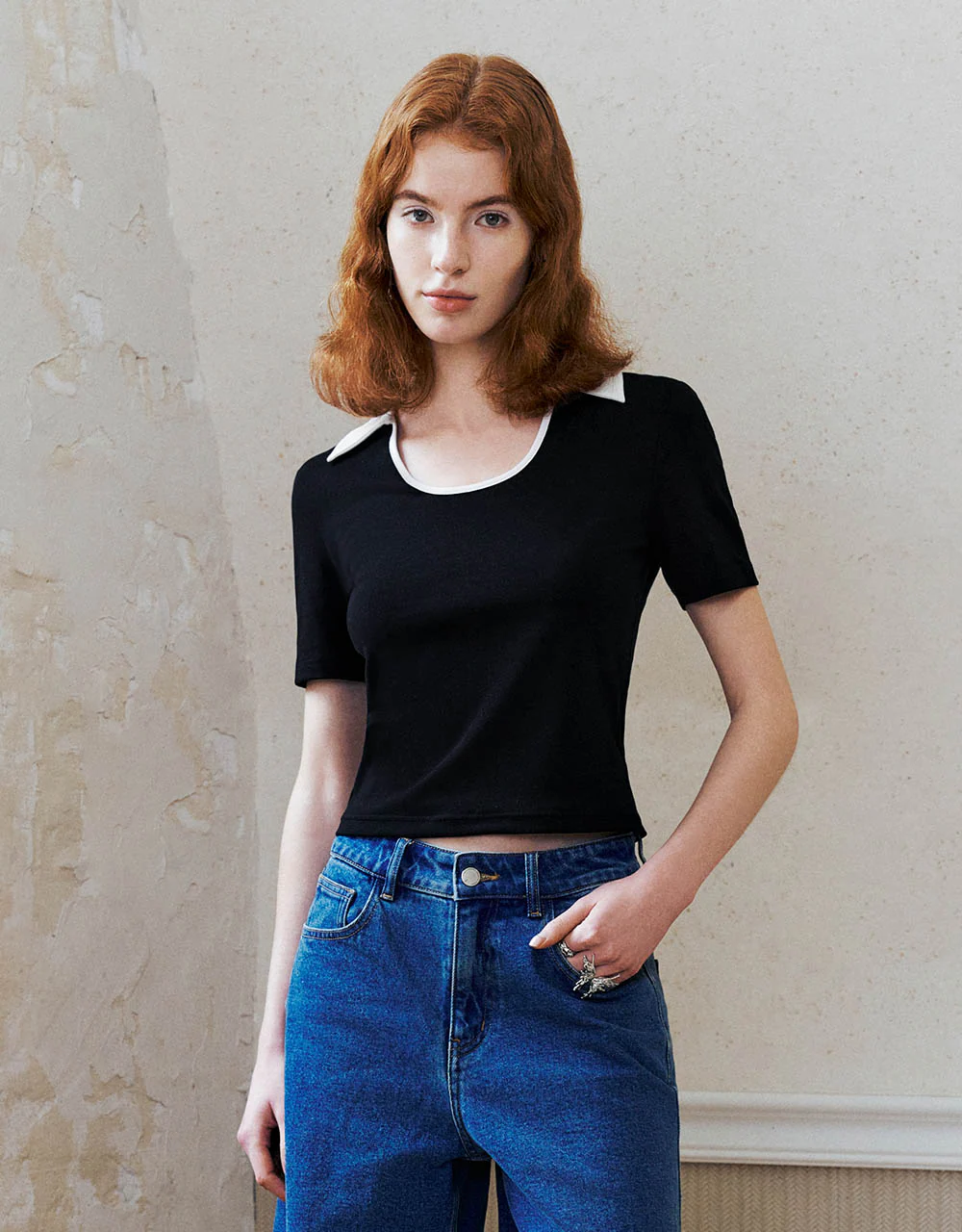 Lapel Skinny Knitted T-Shirt - Image 25