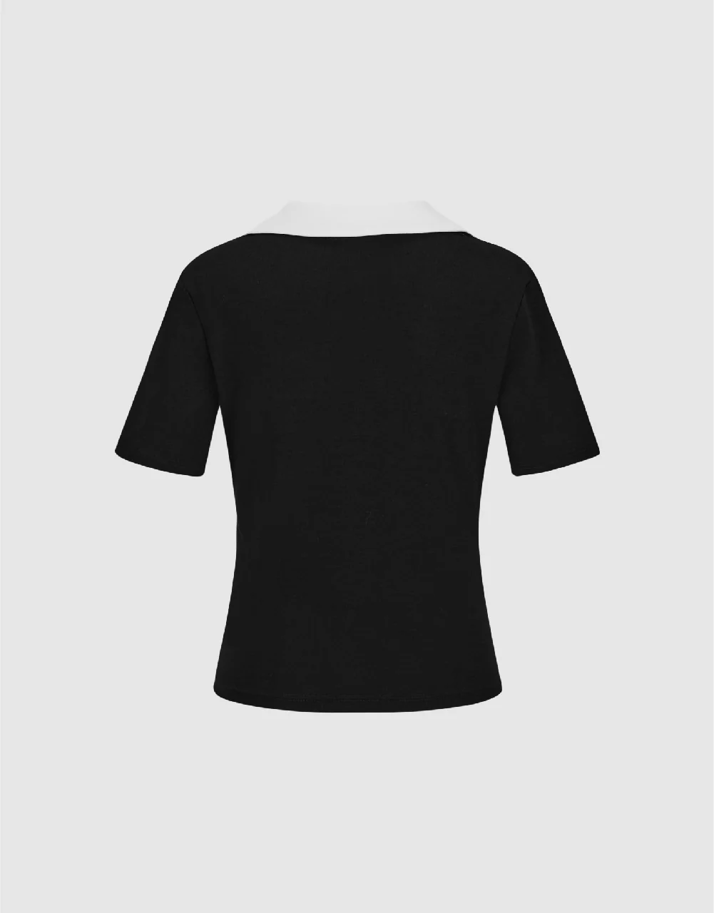 Lapel Skinny Knitted T-Shirt - Image 5