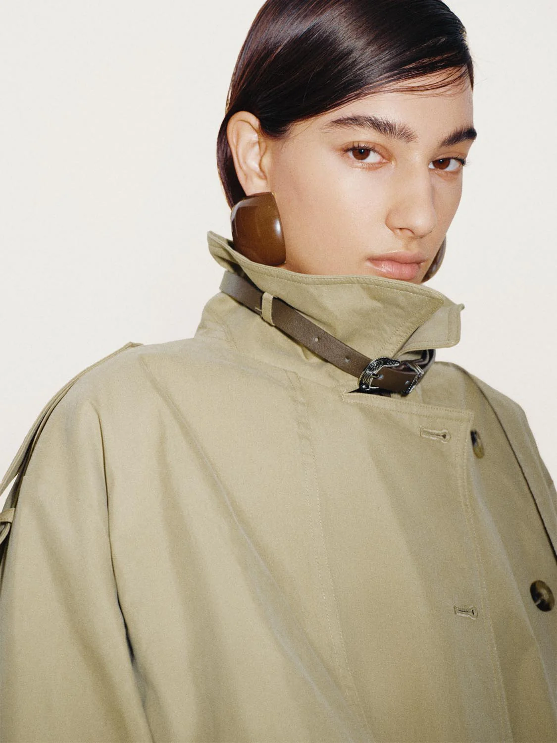 Lapeled Double Breasted Belted Jackets - Image 3