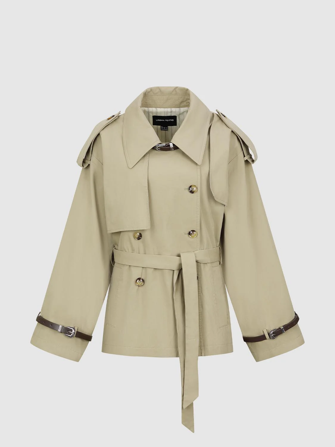 Lapeled Double Breasted Belted Jackets - Image 7