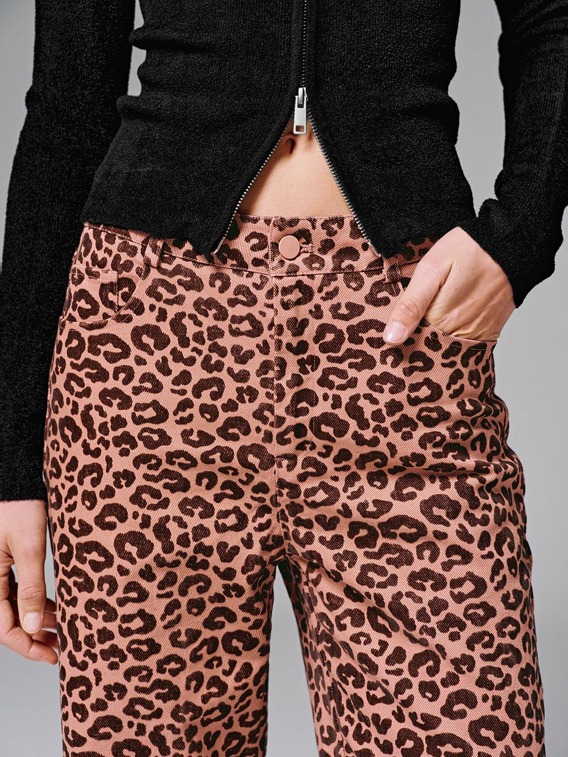 Leopard Print Straight Leg Pants - Image 4