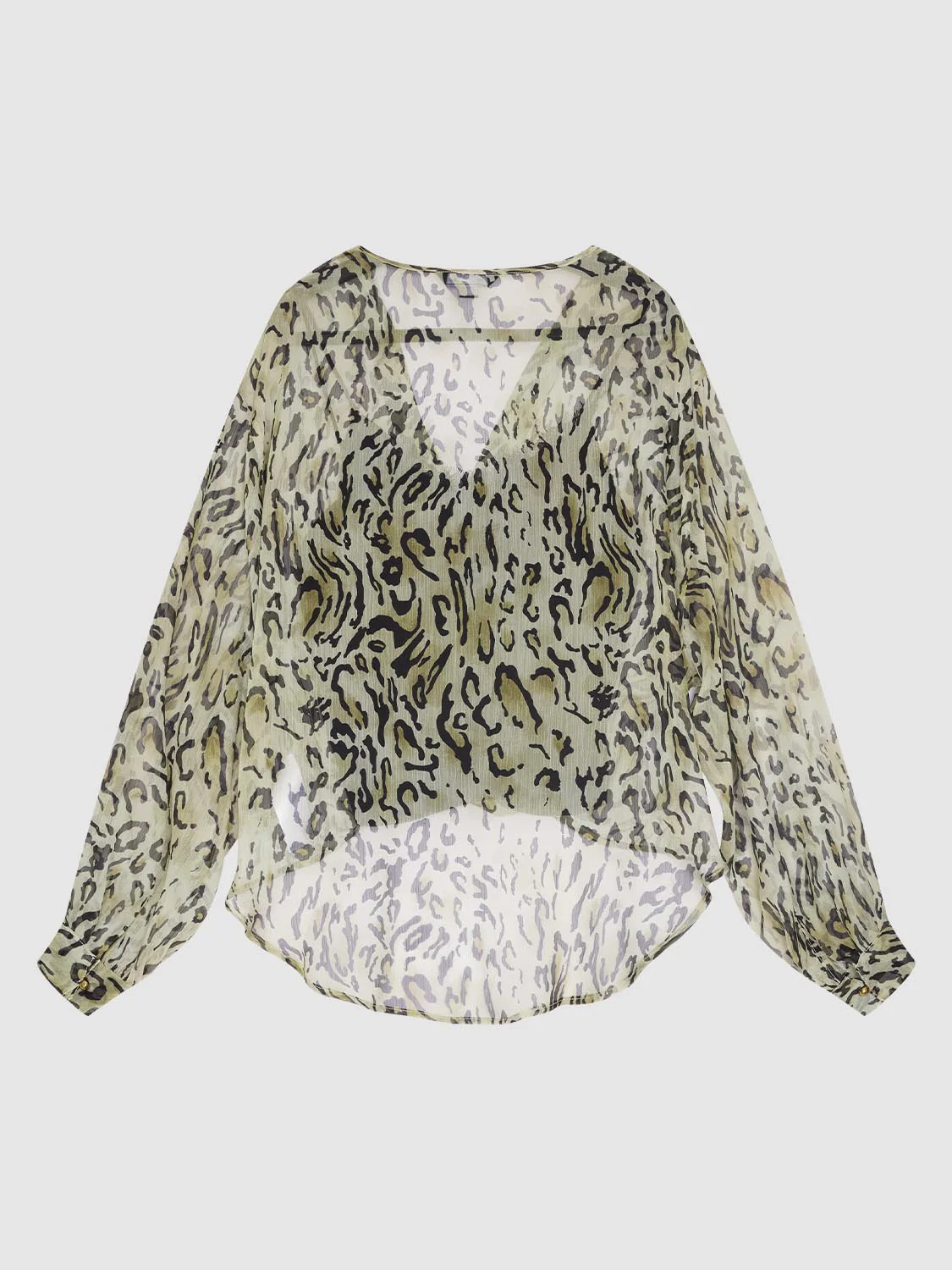 Leopard Print V-Neck Overhead Shirt - Image 7