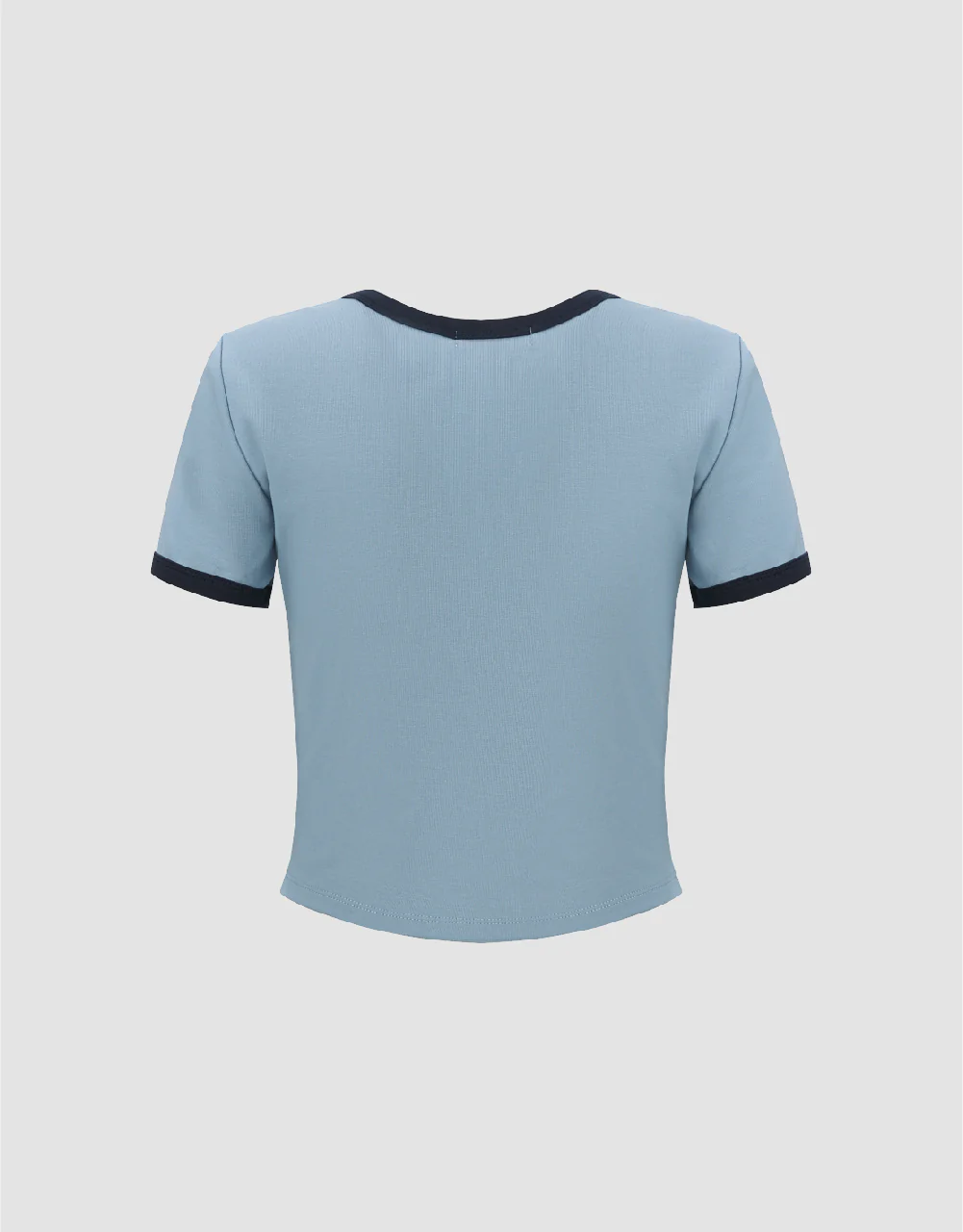 Letter Printed Crew Neck Skinny T-Shirt - Image 21