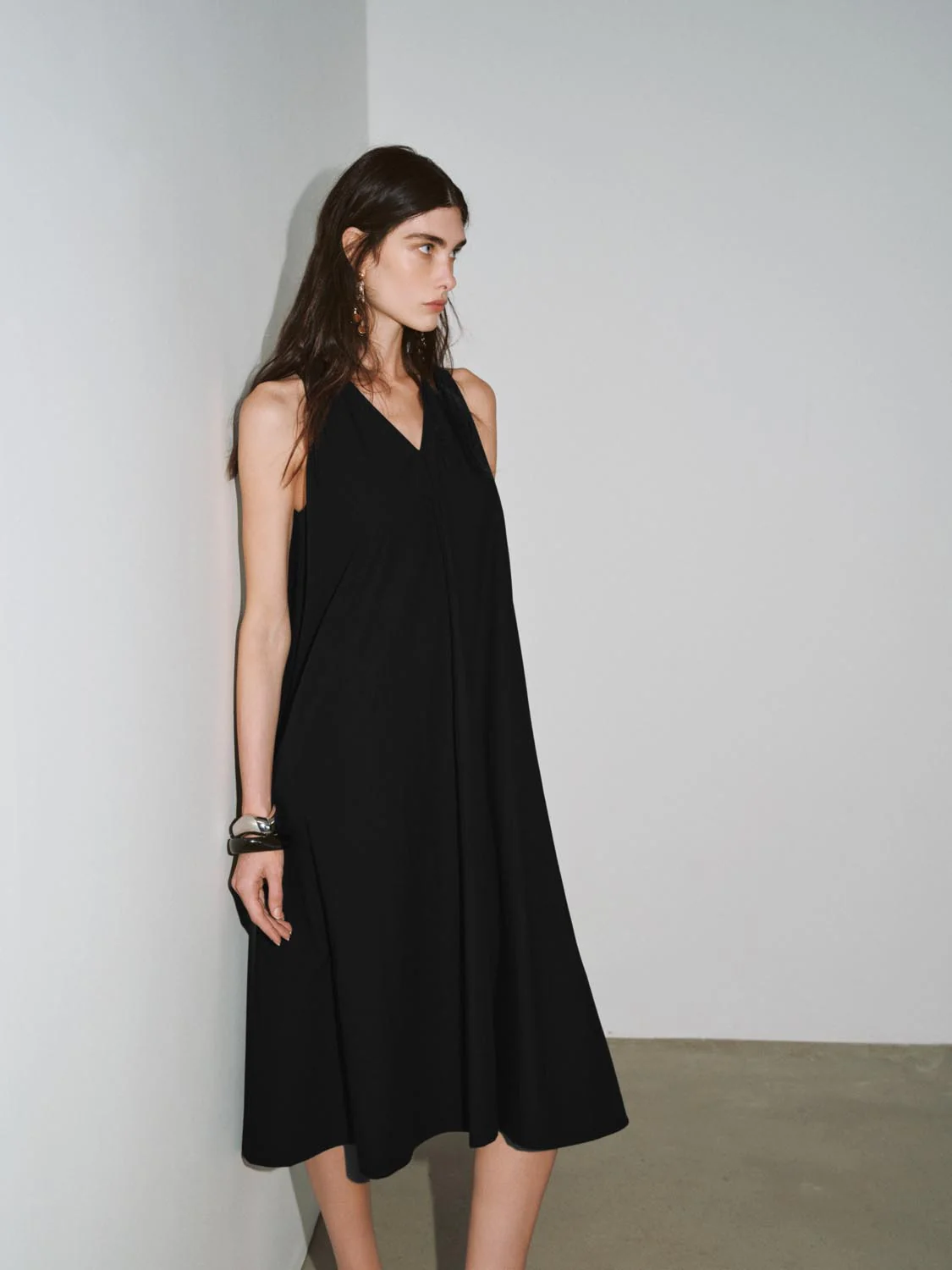 Loose Fit A-Line Midi Dresses - Image 2
