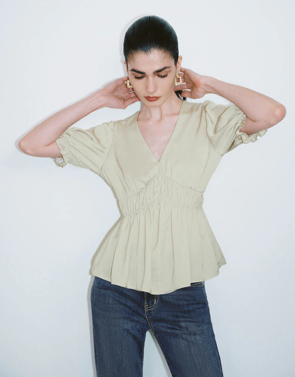Loose V-Neck Blouse - Image 17