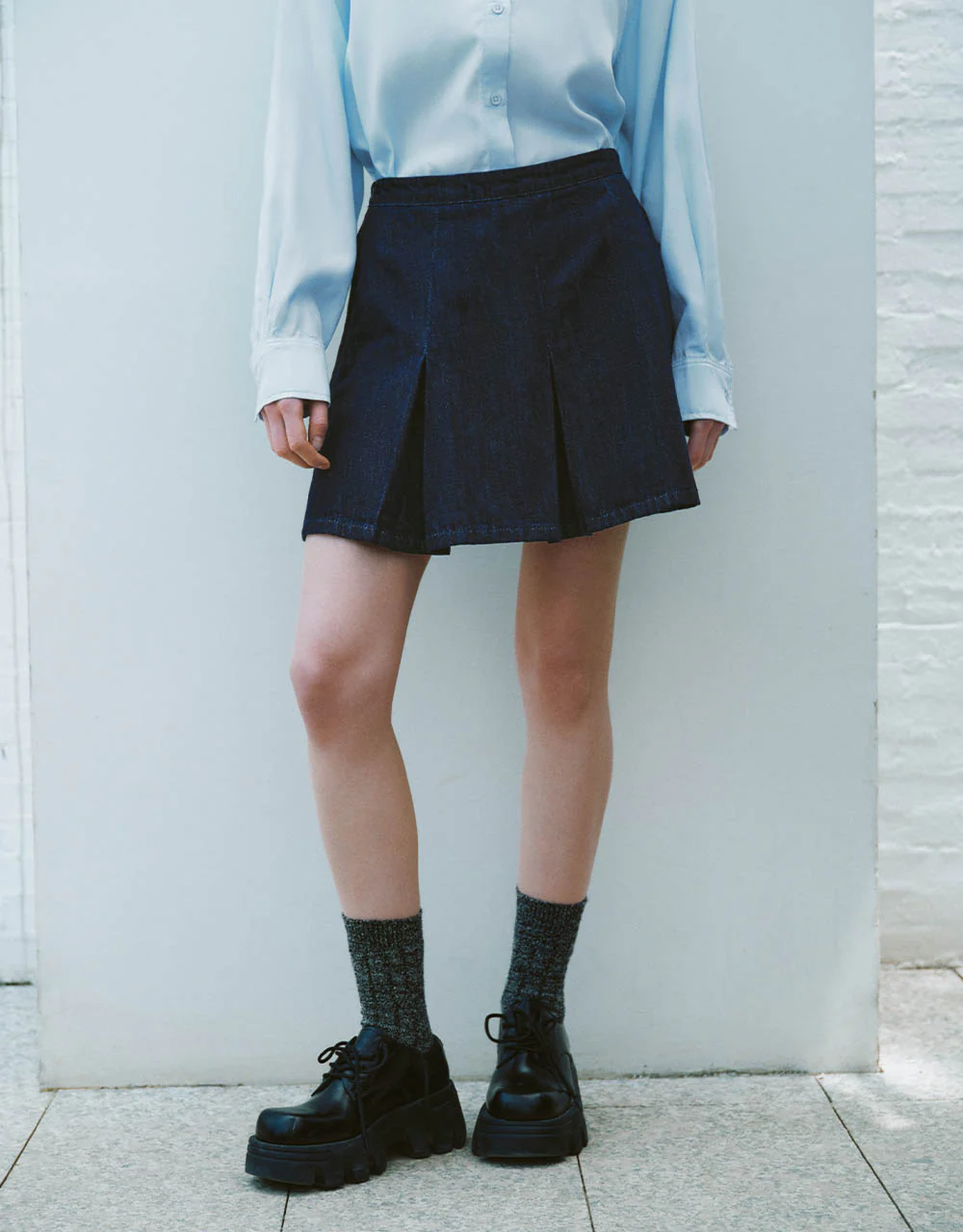 Mini A-Line Denim Skirt - Image 3