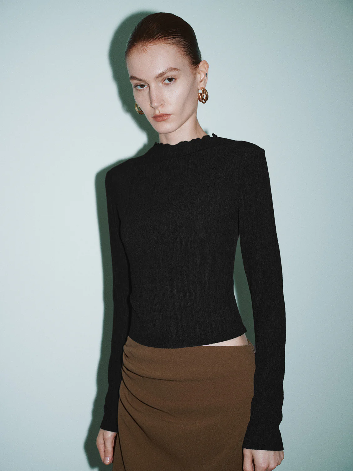 Mock Neck Skinny T-Shirt - Image 19