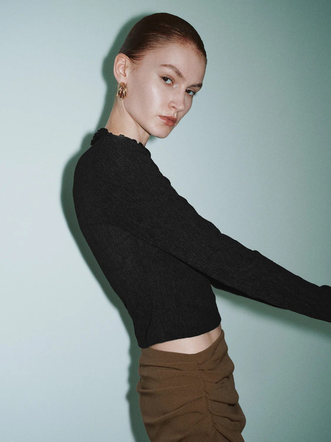 Mock Neck Skinny T-Shirt - Image 2