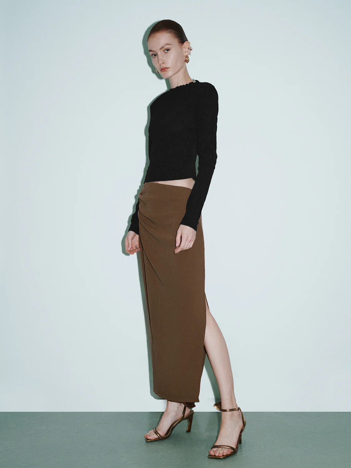 Mock Neck Skinny T-Shirt - Image 4