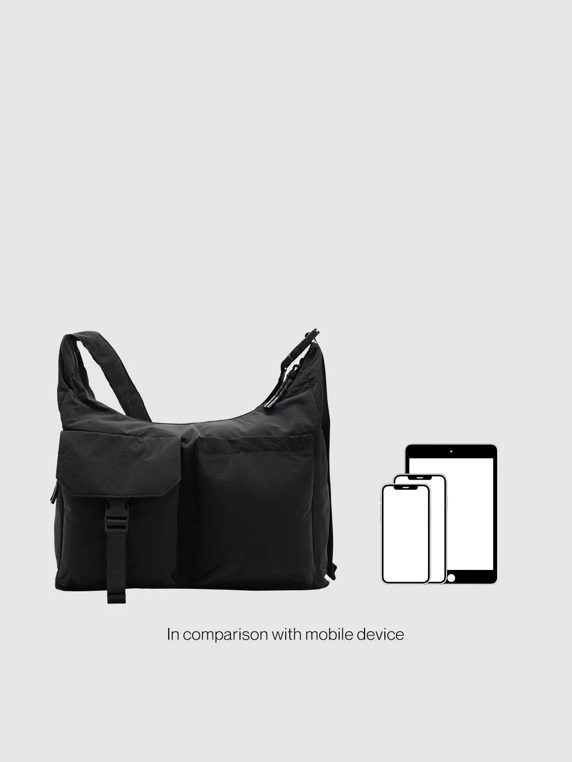 Multi-Pocket Buckle Detail Oversize Crossbody Bags - Image 7