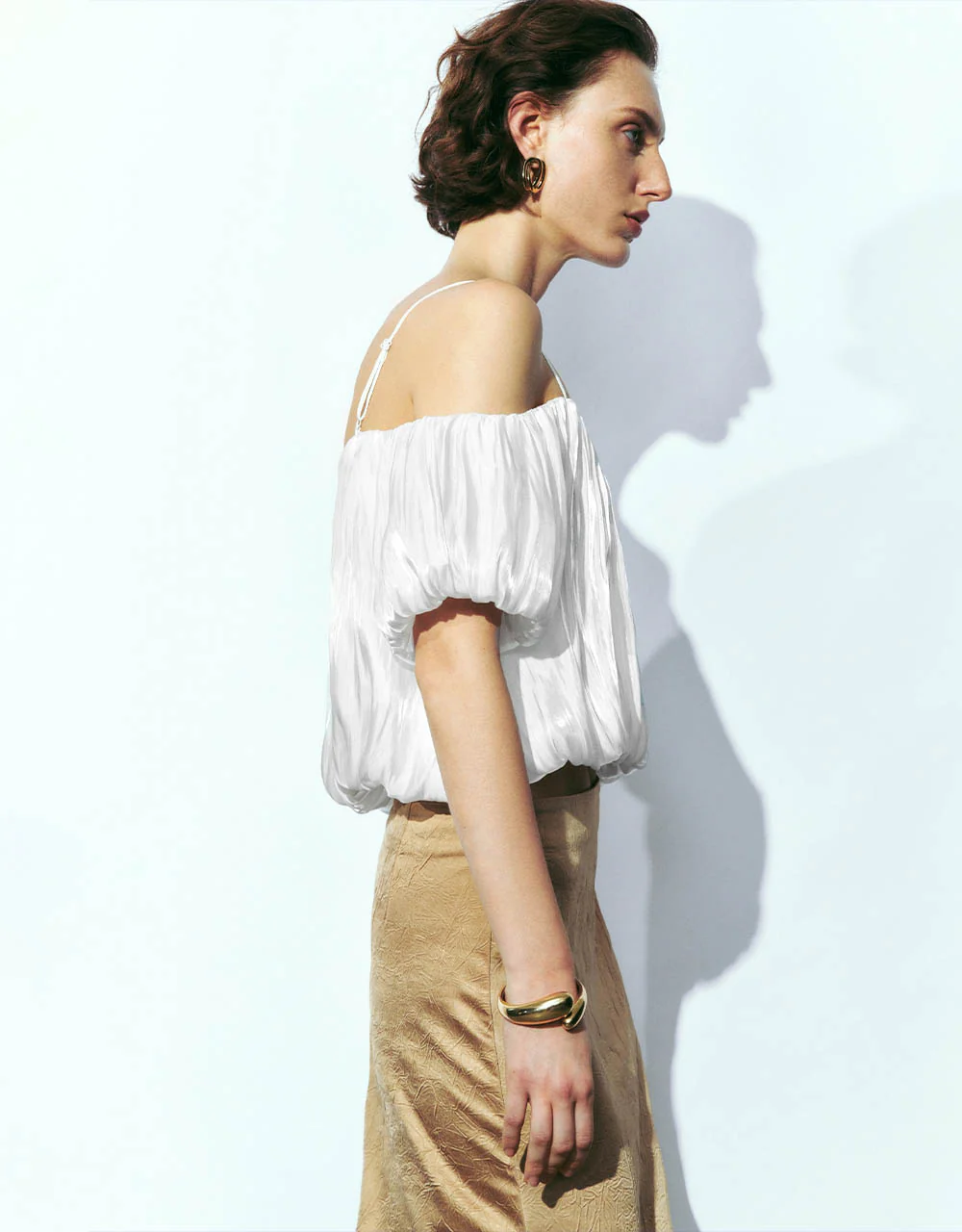 Off-Shoulder Chiffon Cami Top - Image 11