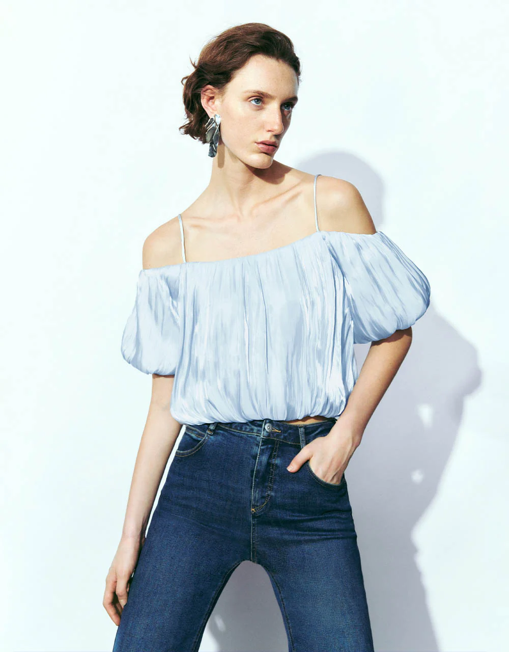Off-Shoulder Chiffon Cami Top - Image 17
