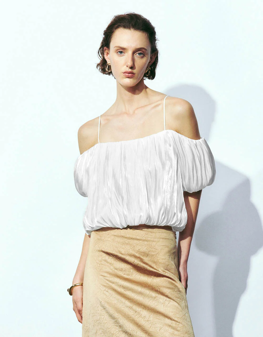 Off-Shoulder Chiffon Cami Top - Image 9