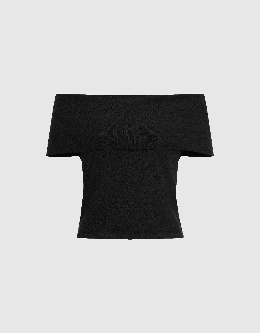 Off-Shoulder Knitted T-Shirt - Image 2