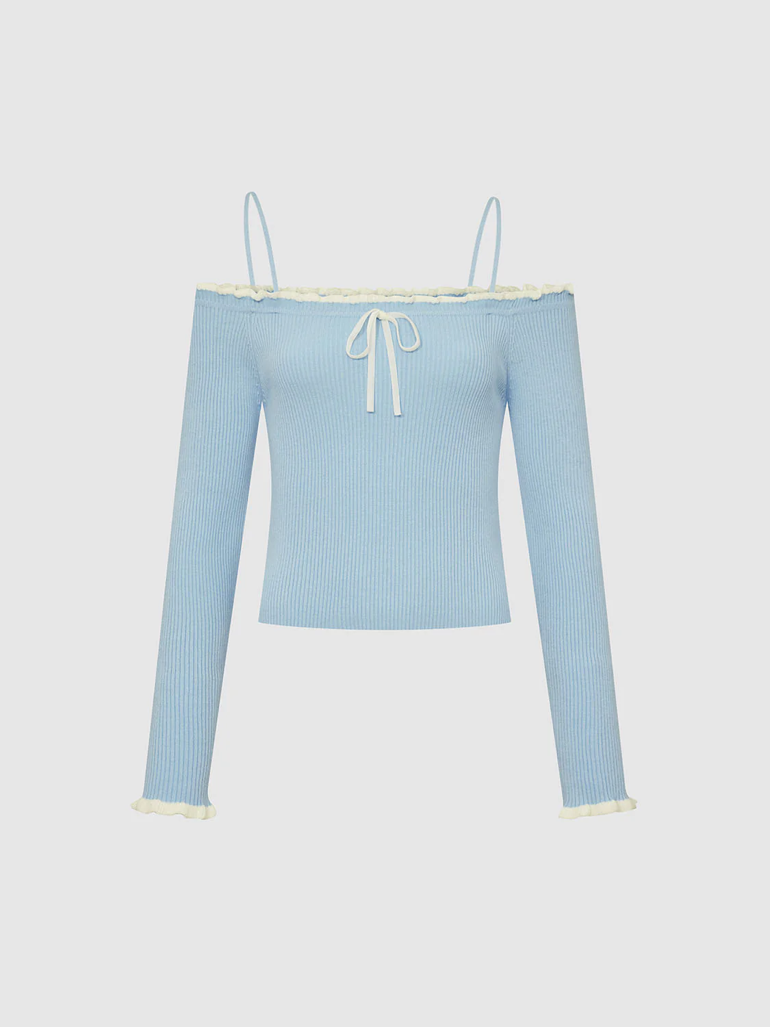Off Shoulder Knitted T-Shirts - Image 12