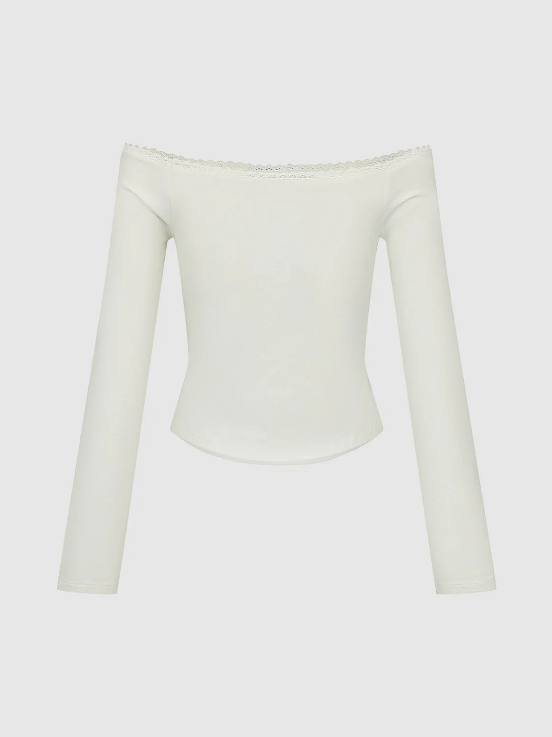 Off Shoulder Long Sleeve T-Shirts - Image 2