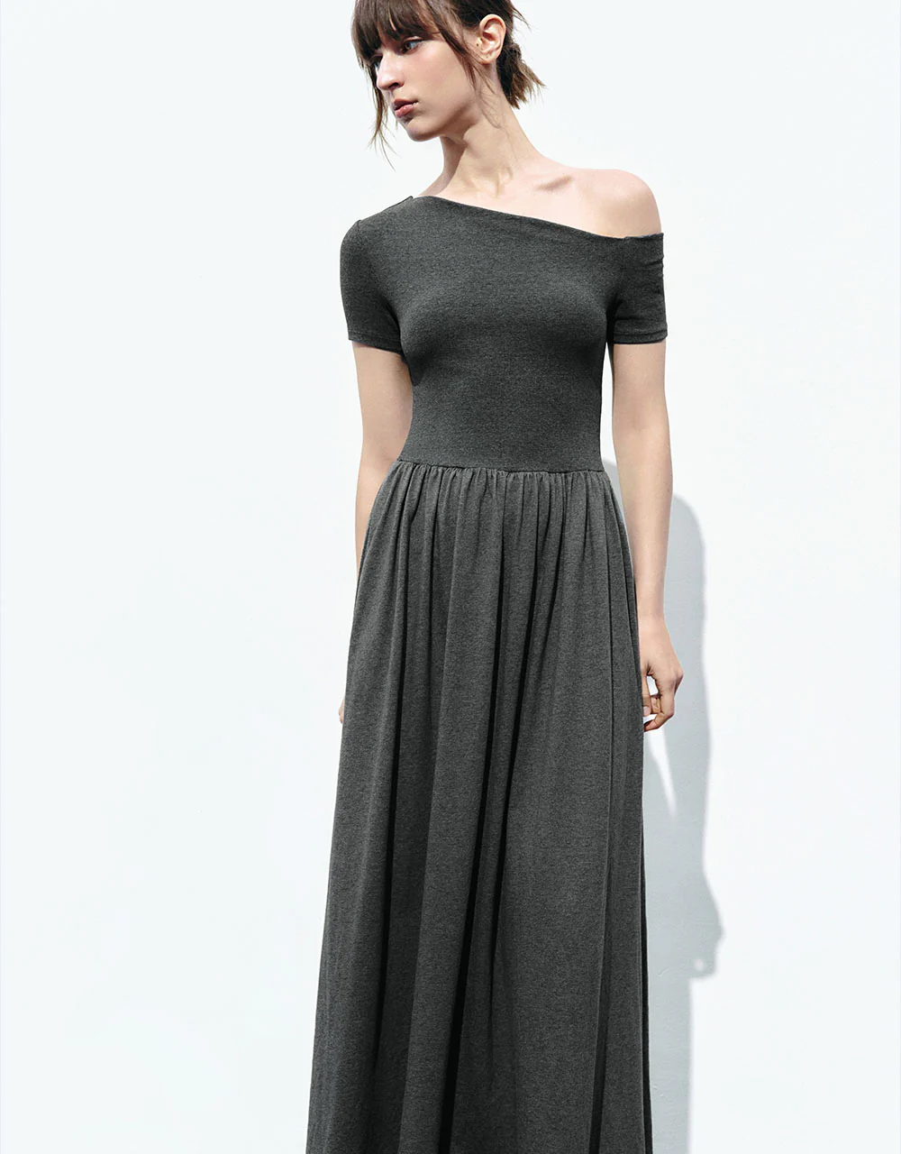 One Shoulder Midi A-Line Dress - Image 16
