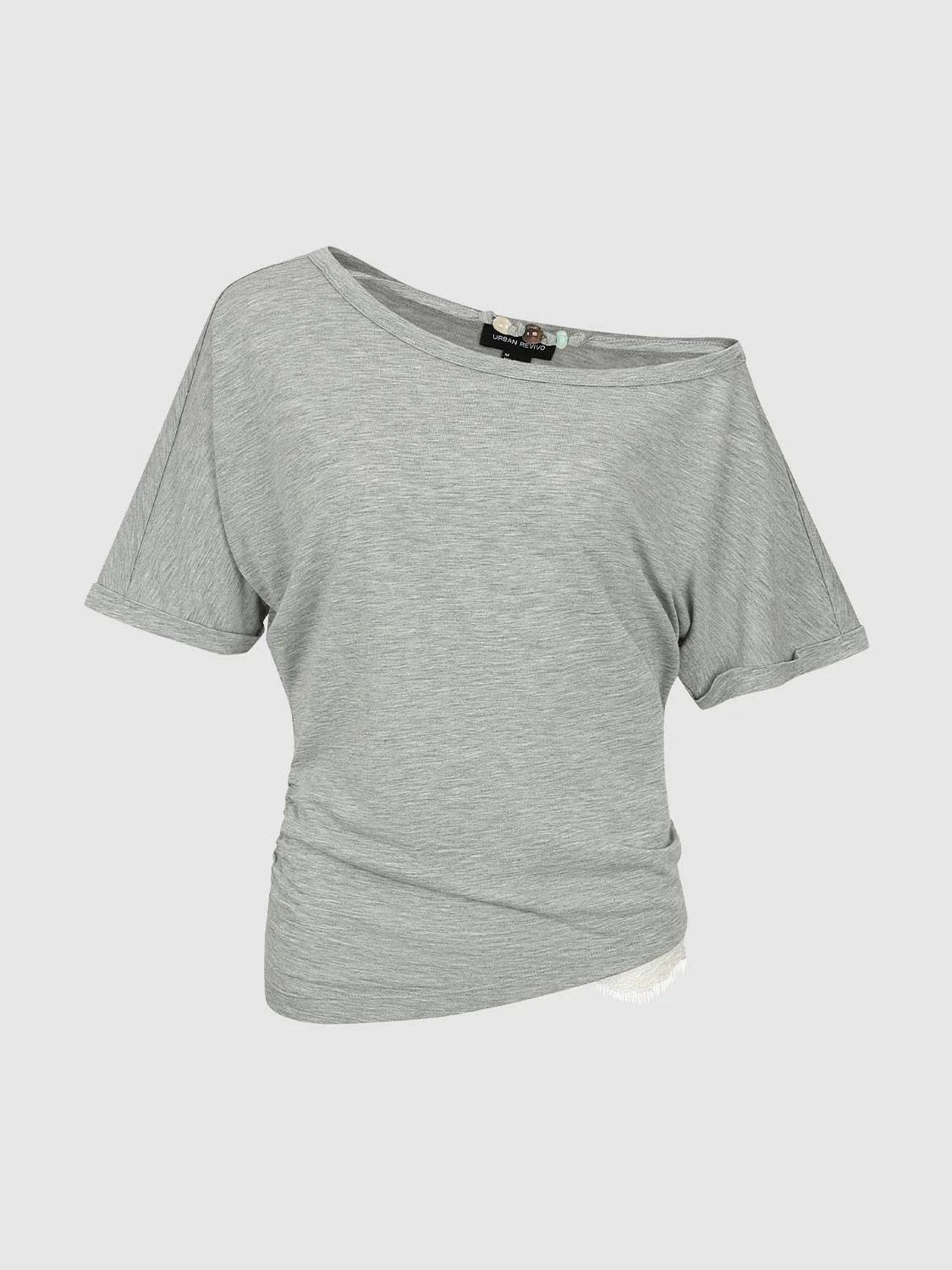 One Shoulder Ruched T-Shirts - Image 7