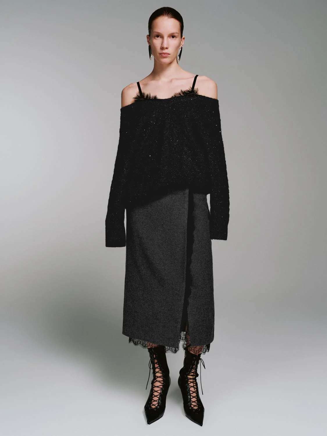 Overlap Detail Laced Midi Skirts - Image 7