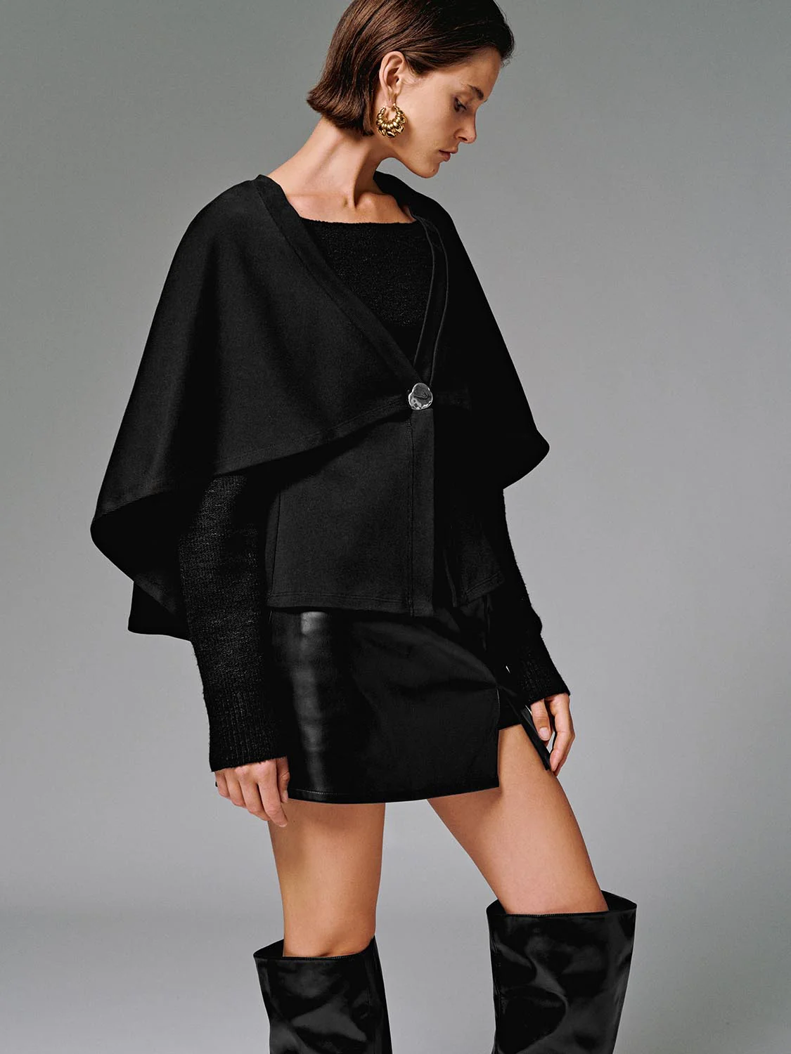 Oversize Button Front Ponchos - Image 2
