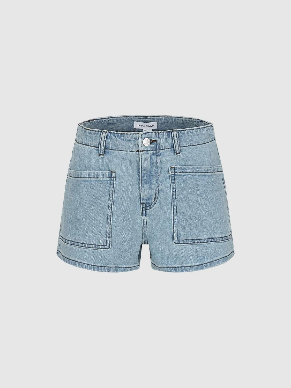 Patch Pocket Denim Shorts