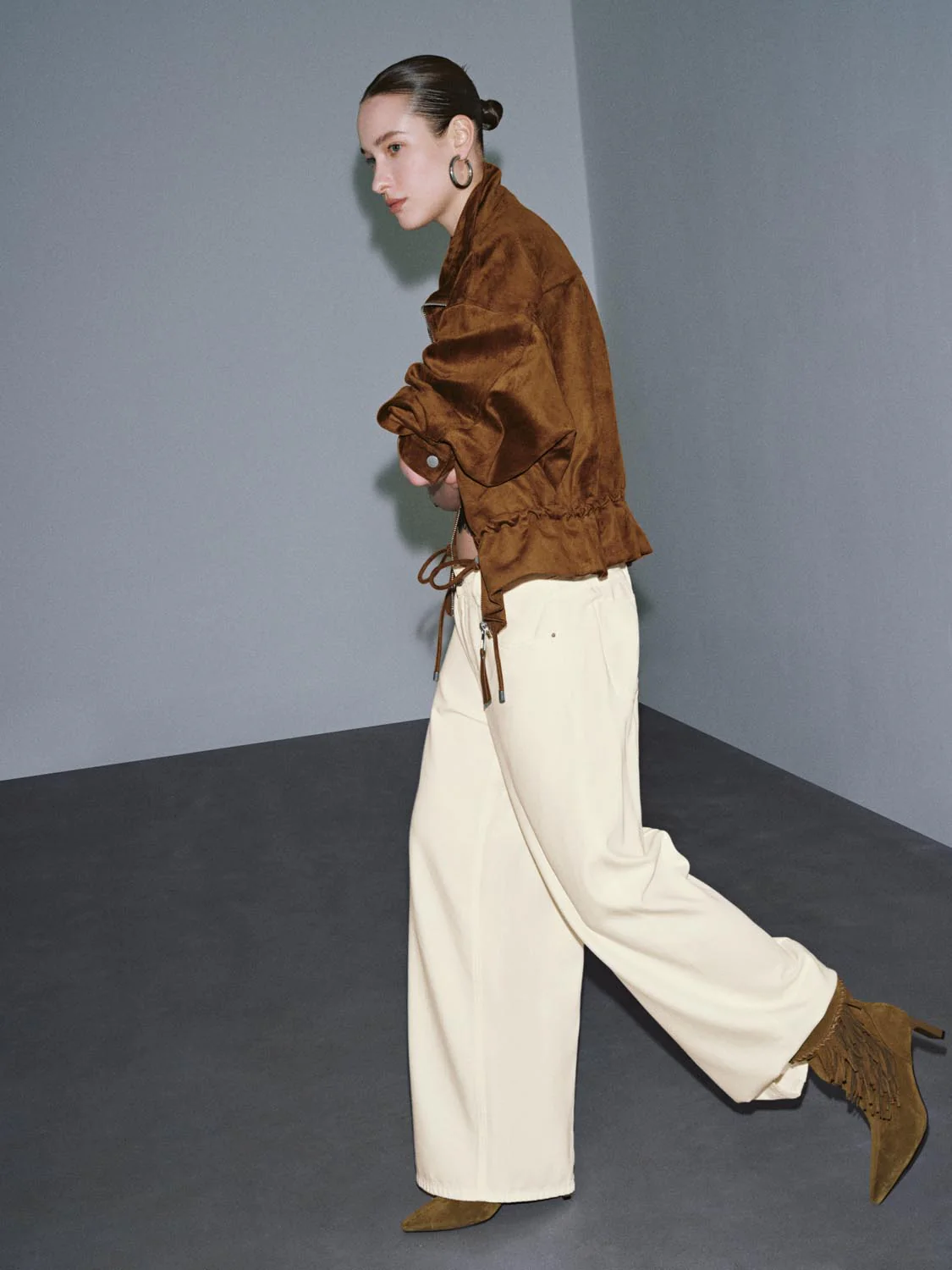 Patch Pocket Drawstring Bomber Jackets - Image 5
