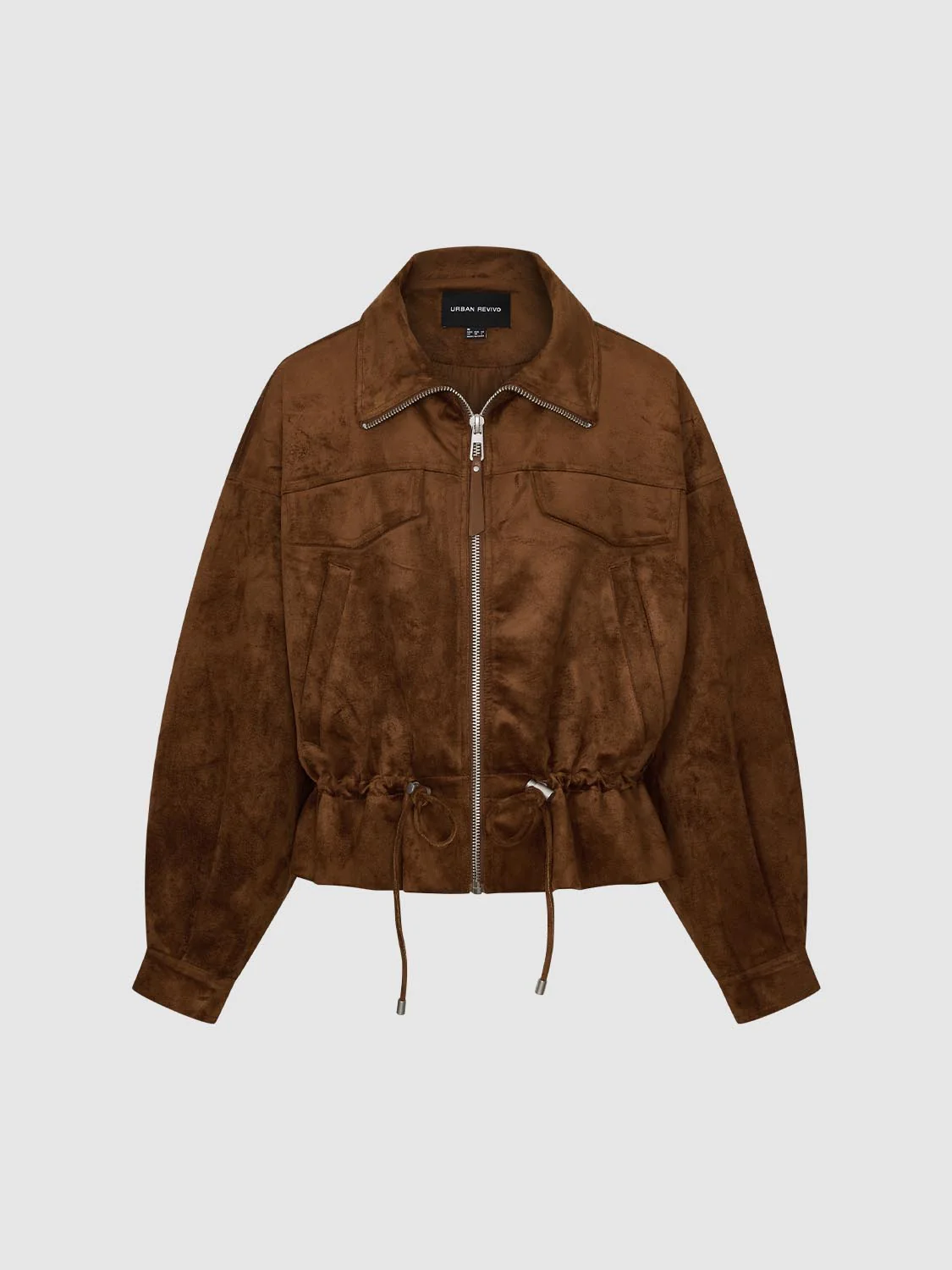 Patch Pocket Drawstring Bomber Jackets - Image 7
