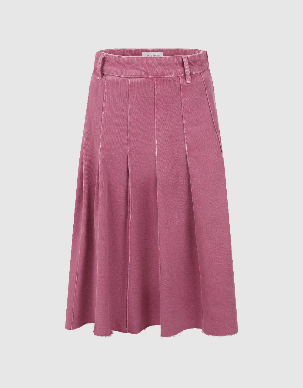 Pleated Midi Denim Skirt - Image 2