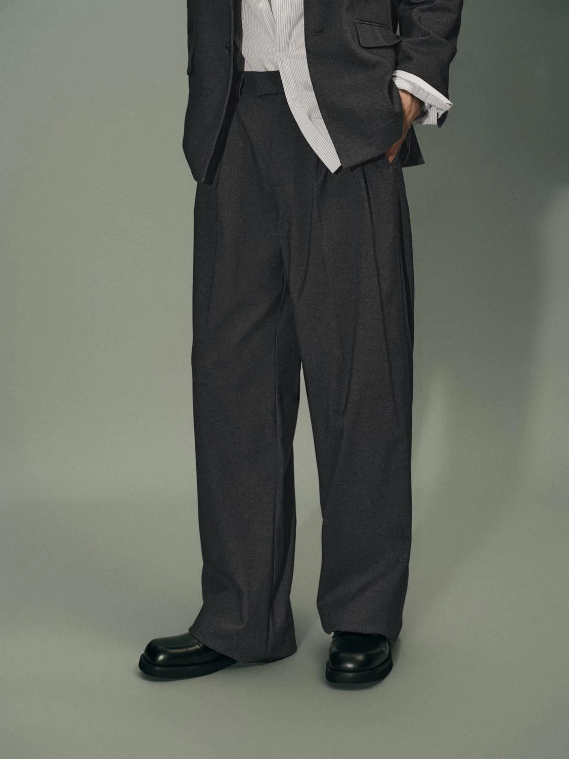 Pleated Straight Leg Pants - Image 3