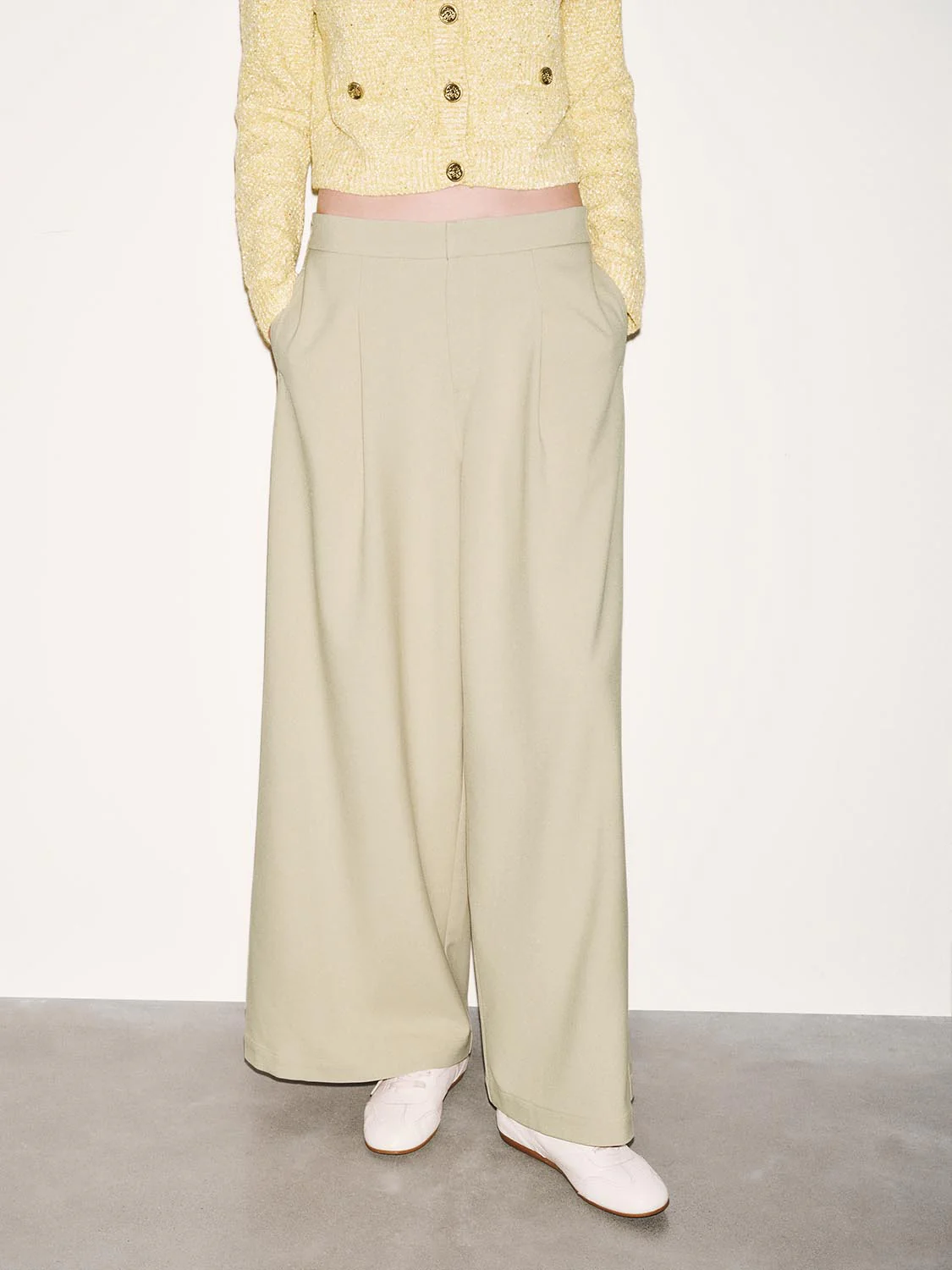Pleated Wide Leg Pants - Image 9