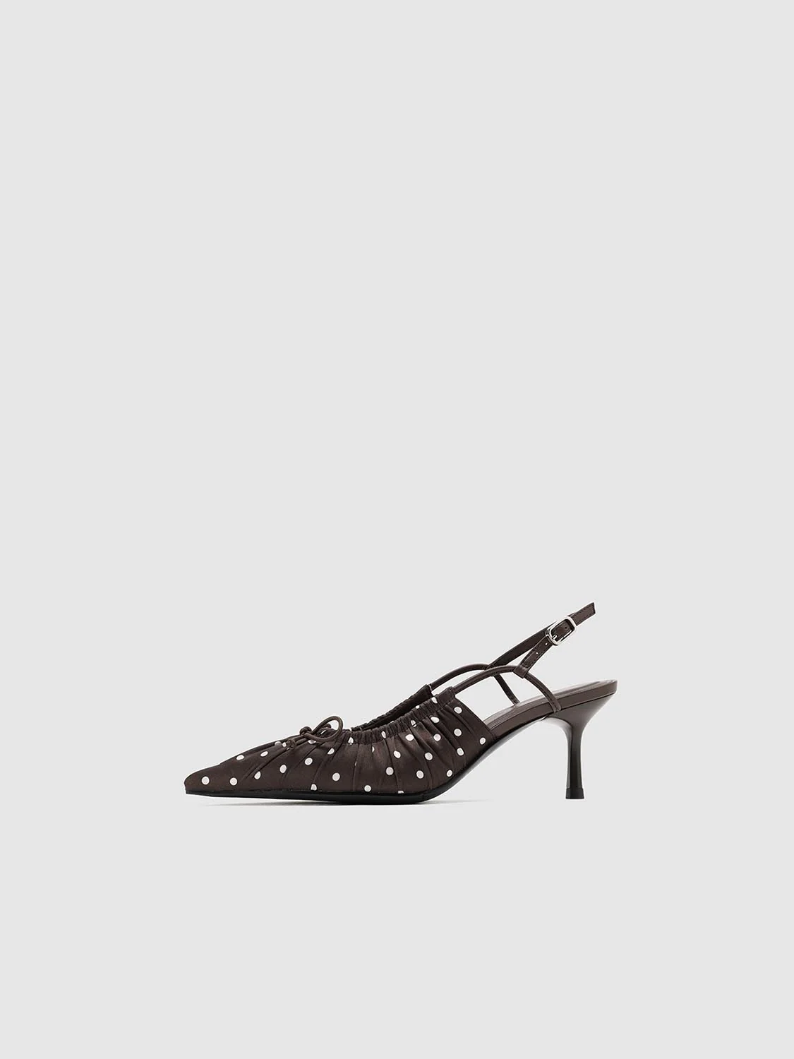 Polka Dot Pointed Heeled Slingbacks - Image 2