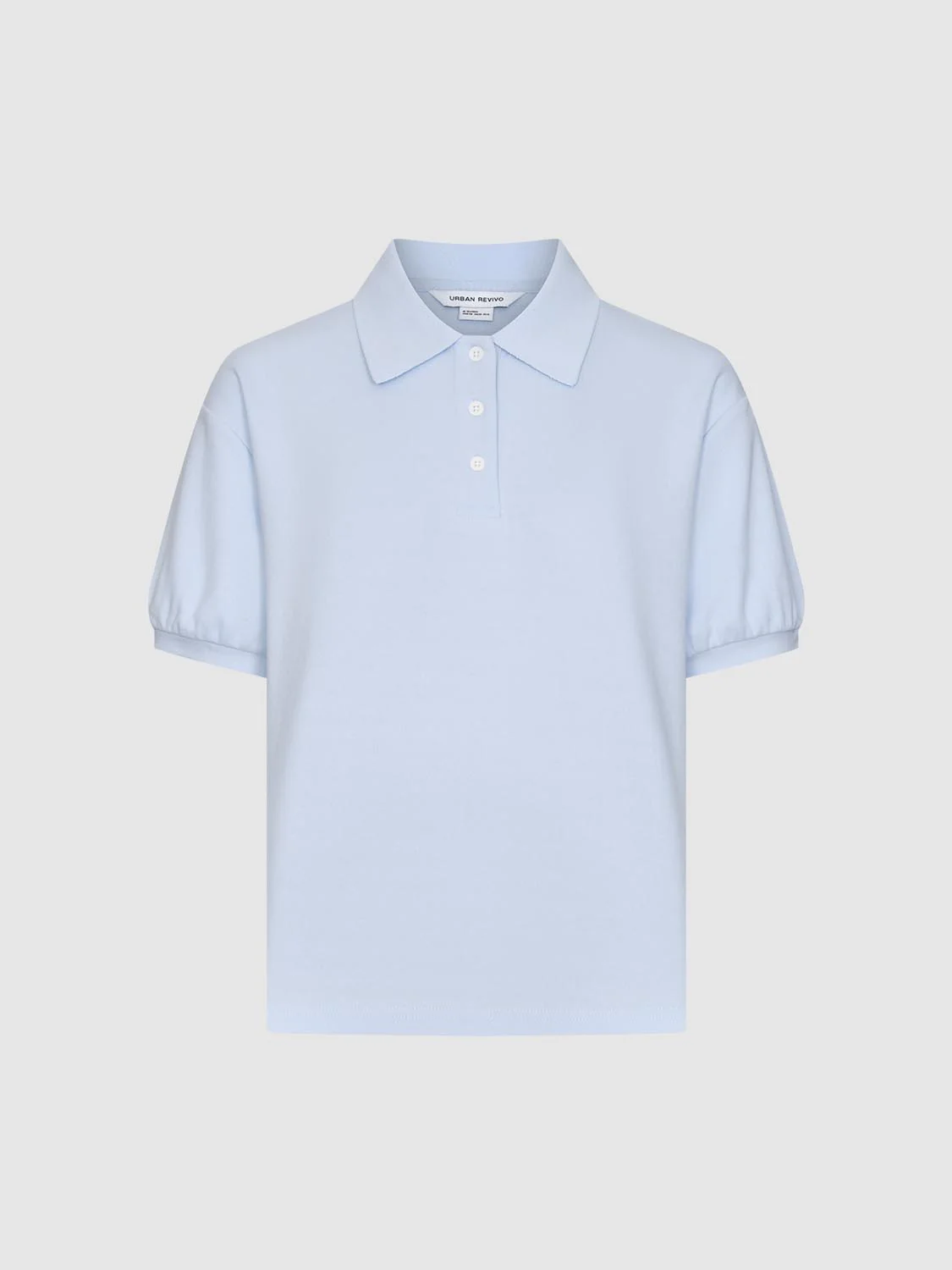 Polo Neck Balloon Hem Cropped T-Shirts - Image 11