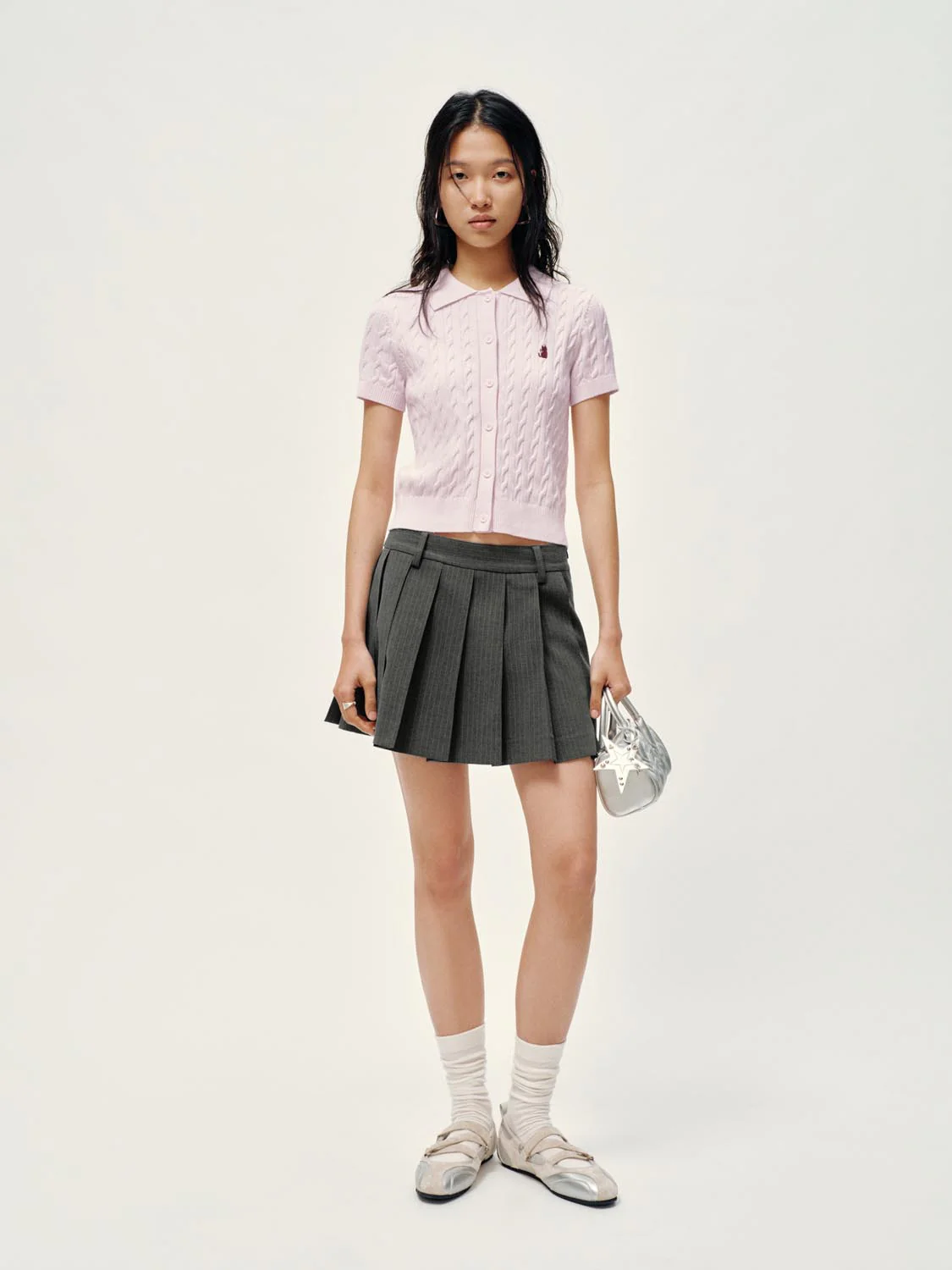 Polo Neck Cable Knitted T-Shirts - Image 5