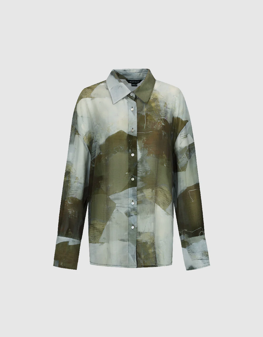 Printed Button Up Straight Shirt - Image 2