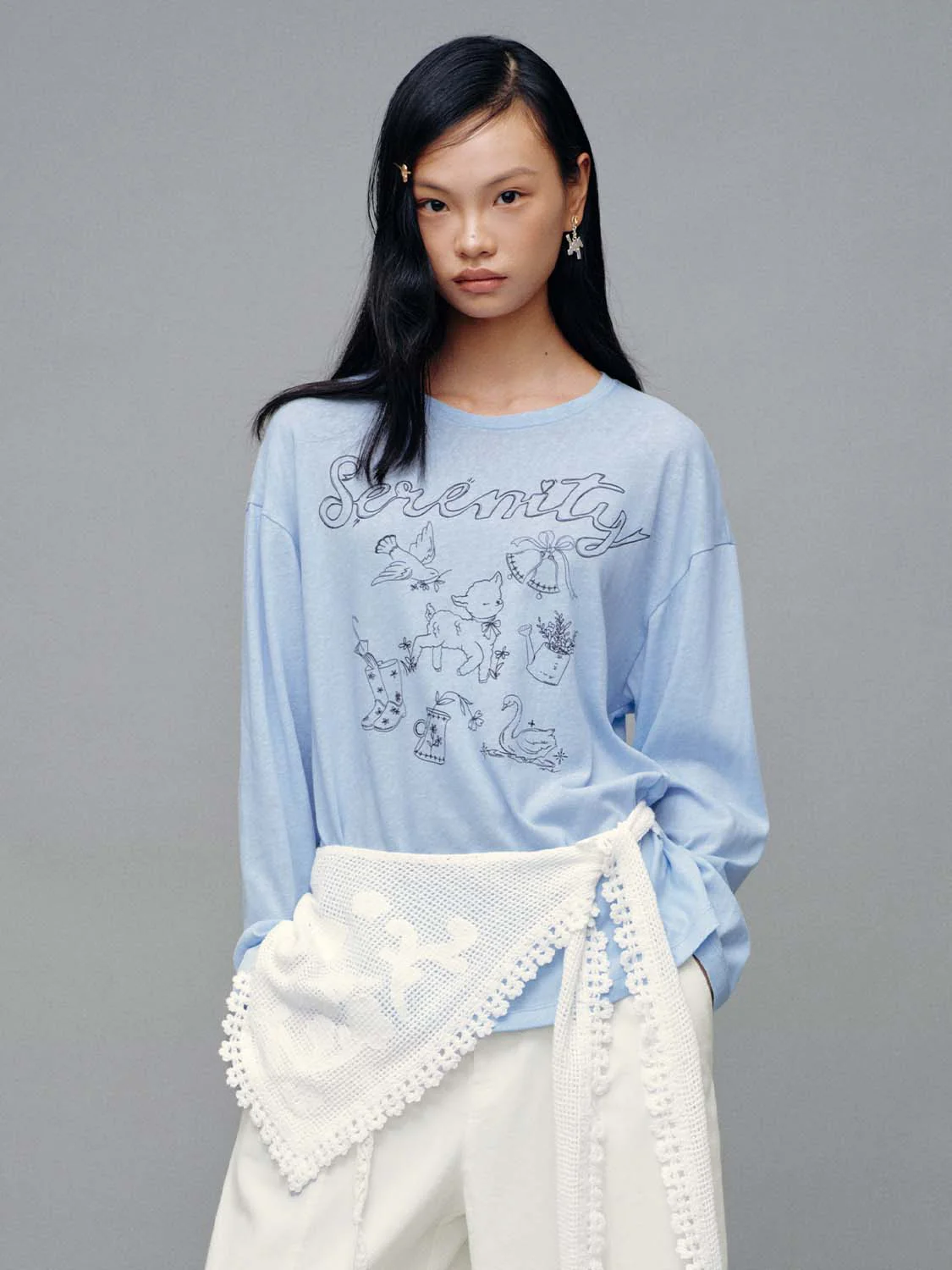 Printed Crew Neck Long Sleeve T-Shirts