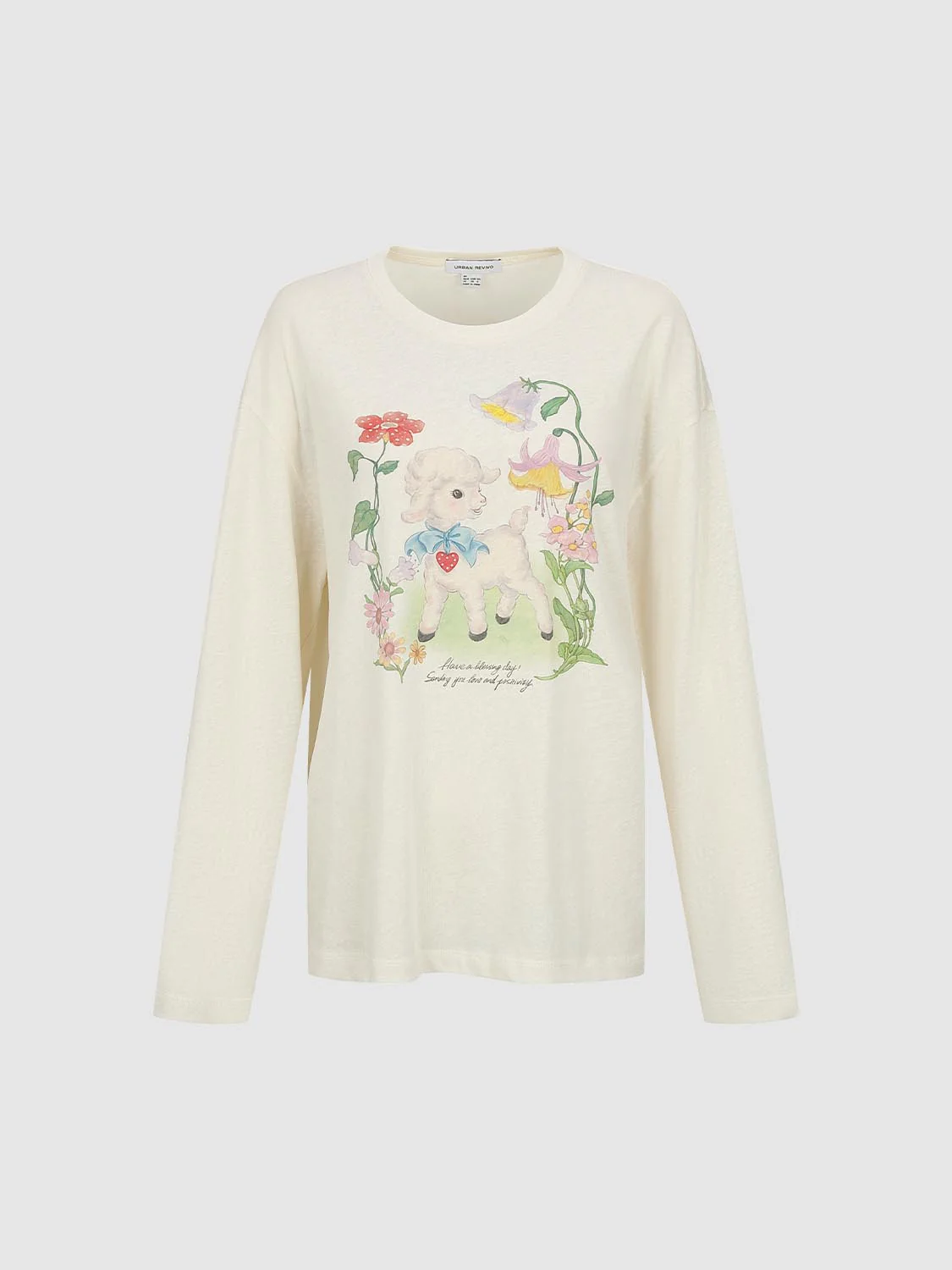 Printed Crew Neck Long Sleeve T-Shirts - Image 7