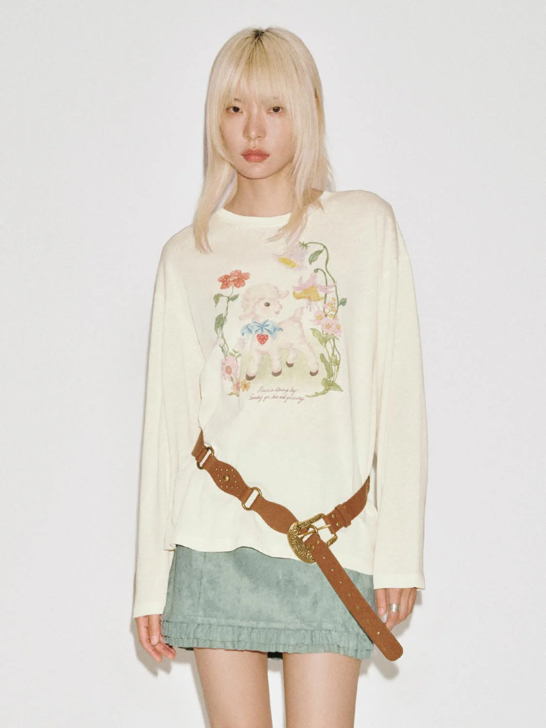 Printed Crew Neck Long Sleeve T-Shirts - Image 9