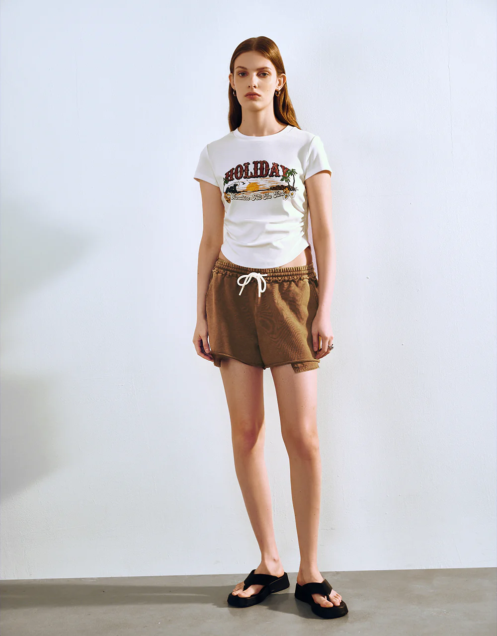 Printed Crew Neck Skinny T-Shirt - Image 7