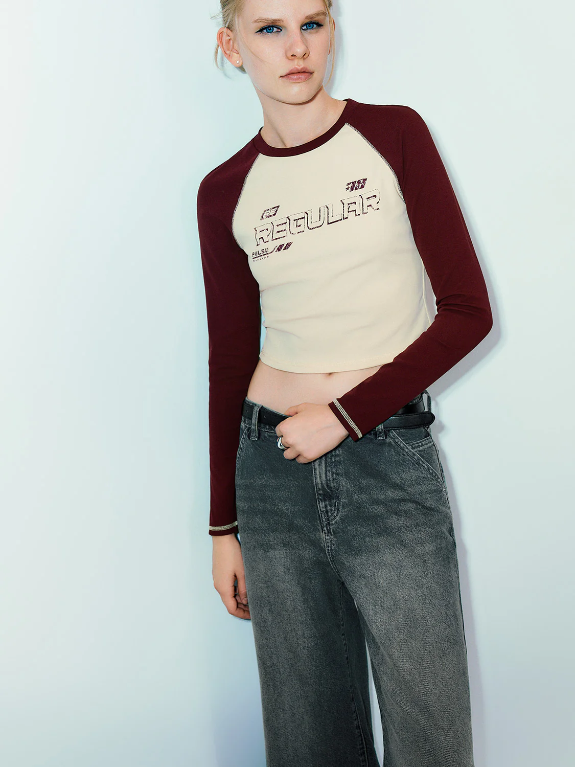 Printed Crew Neck Skinny T-Shirt - Image 14