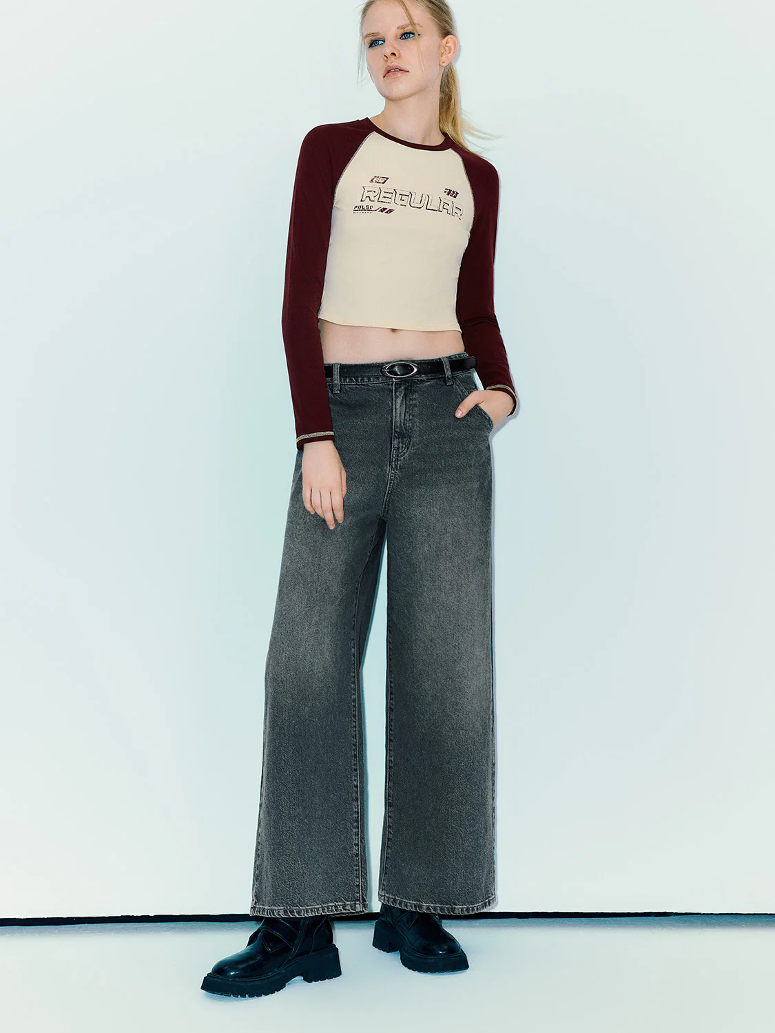 Printed Crew Neck Skinny T-Shirt - Image 16