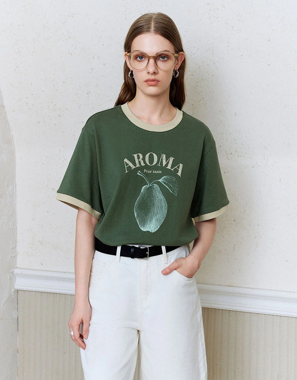Printed Crew Neck Straight T-Shirt - Image 34