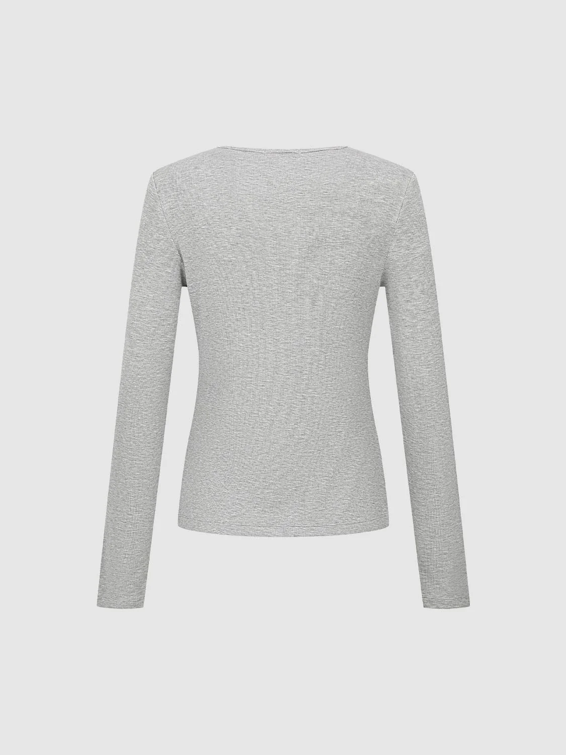 Printed Henley Neck Skinny-Fit Long Sleeve T-Shirts - Image 2