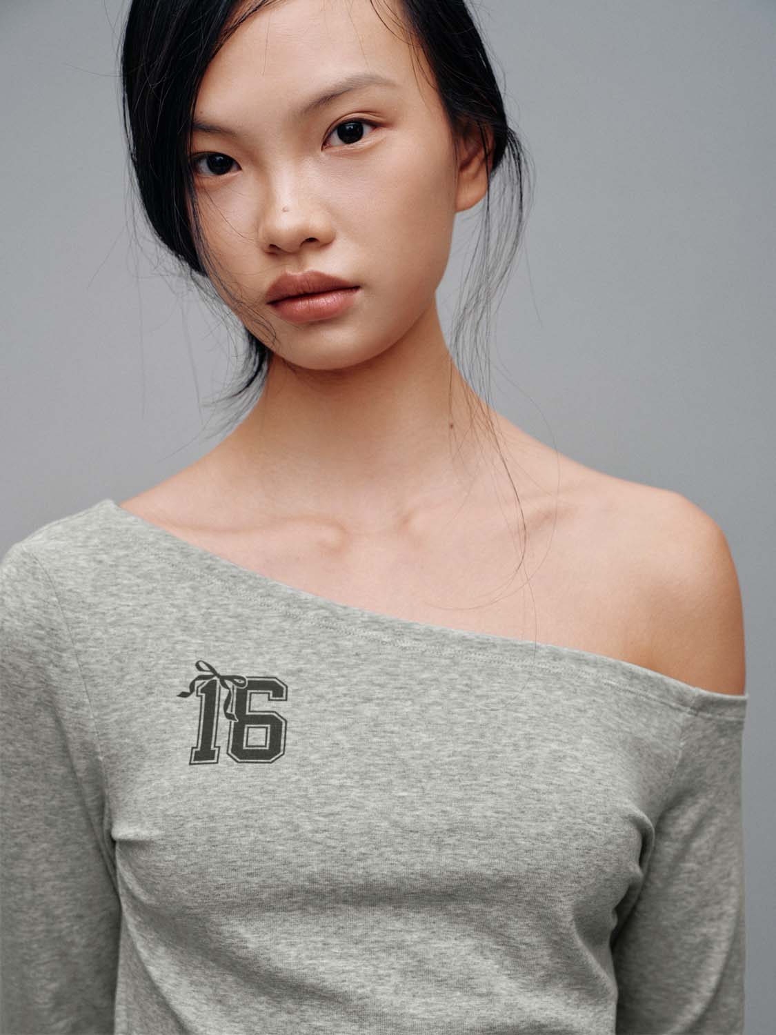 Printed One Shoulder Long Sleeve Skinny Fit T-Shirts - Image 3
