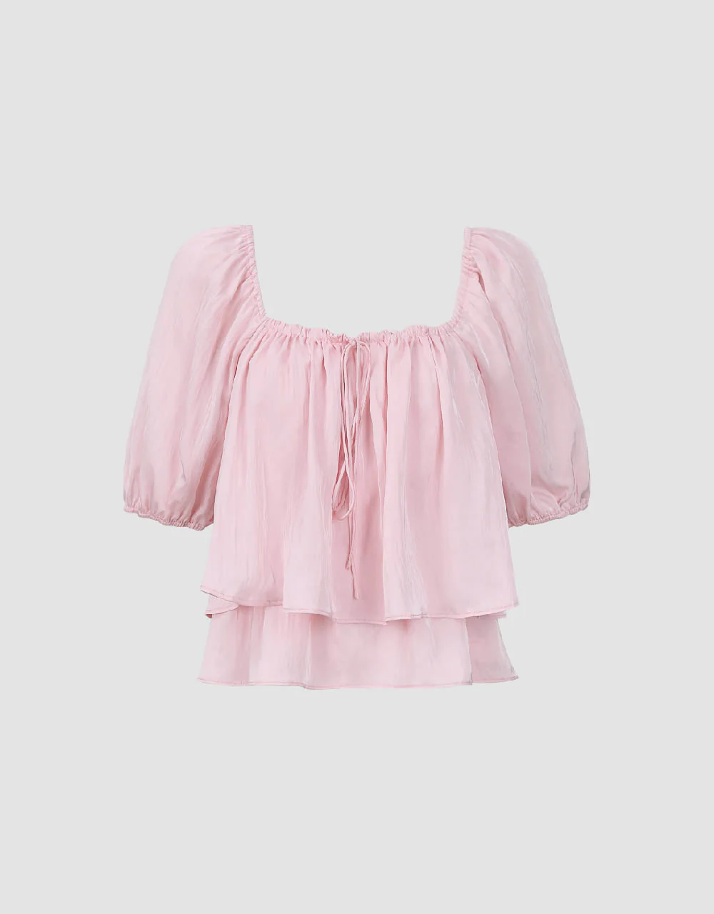 Puff Sleeve Square-Cut Collar Blouse - Image 12