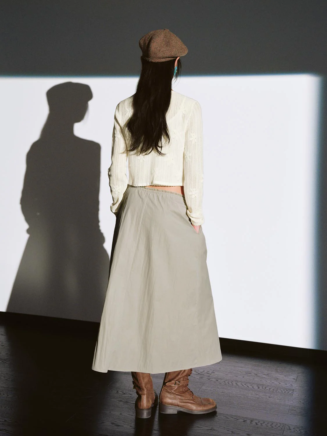 Pull On Drawstring A-Line Midi Skirts - Image 13