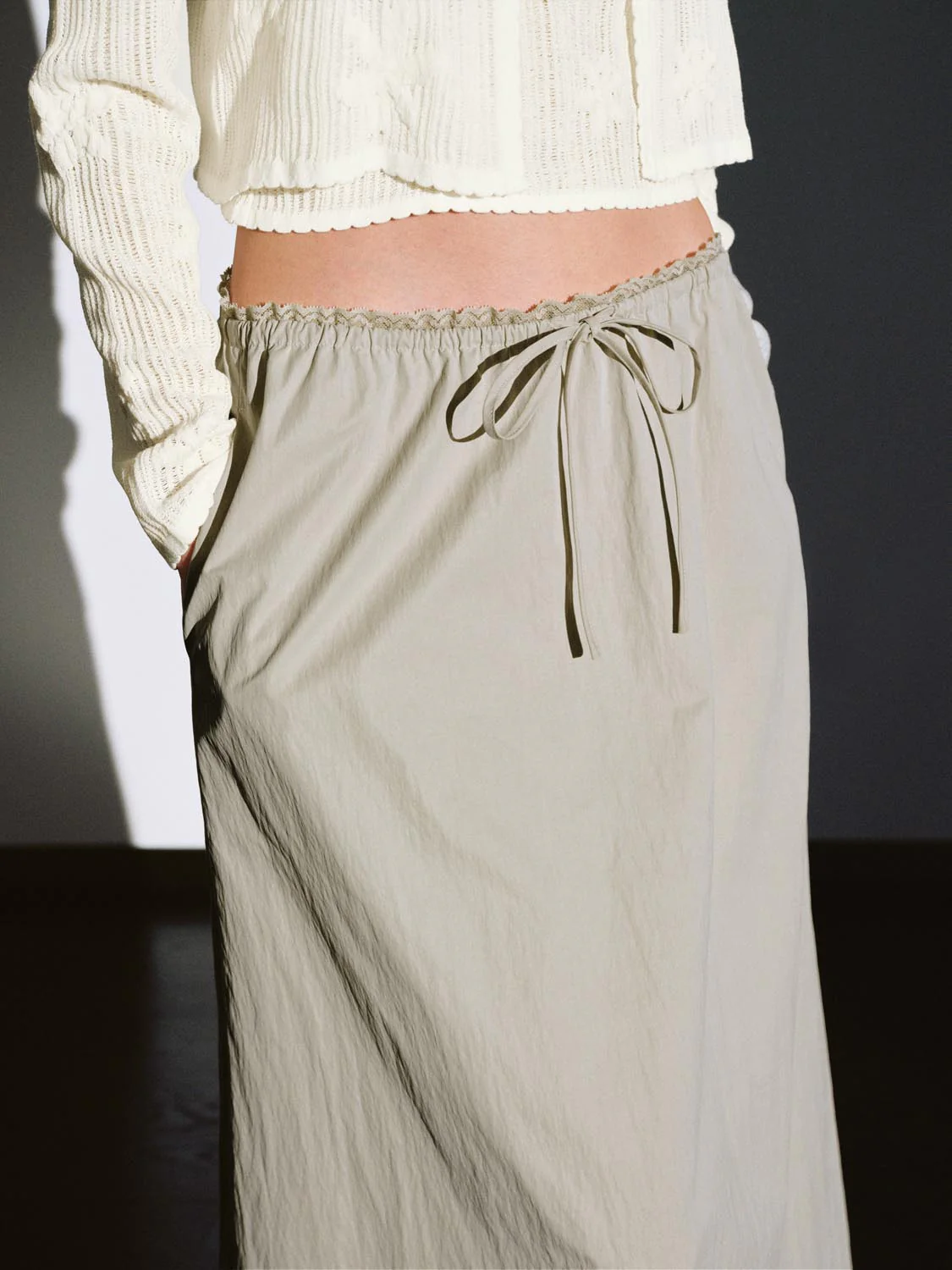 Pull On Drawstring A-Line Midi Skirts - Image 15