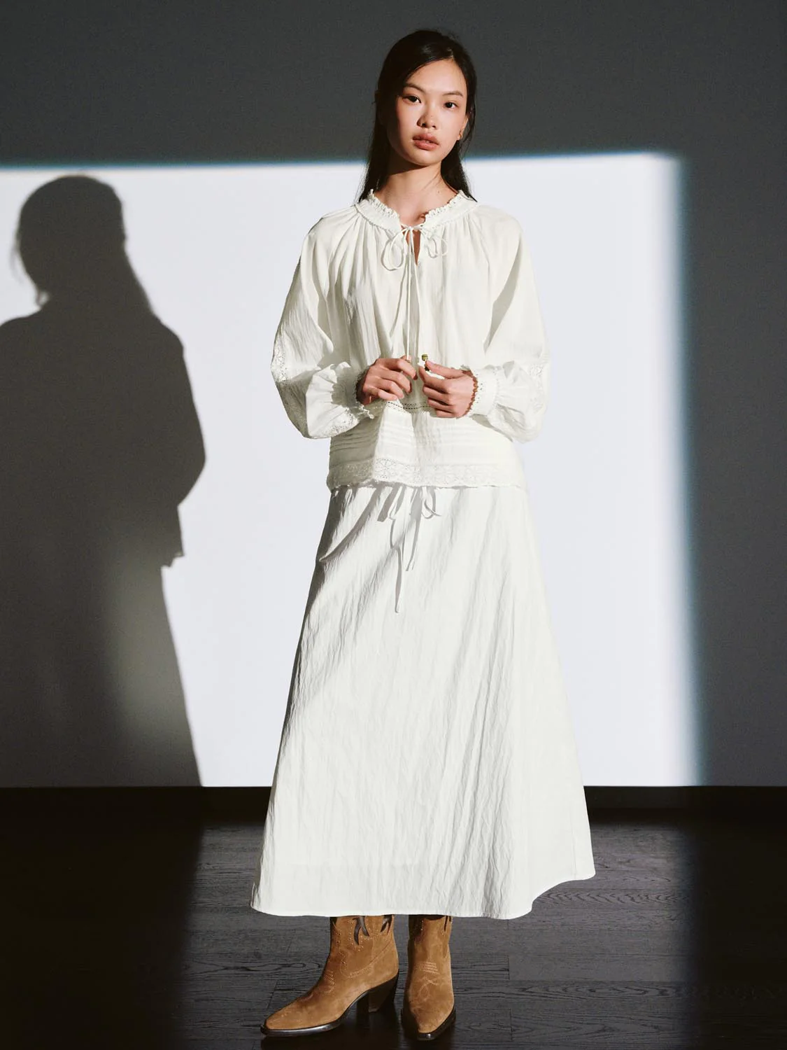 Pull On Drawstring A-Line Midi Skirts - Image 21